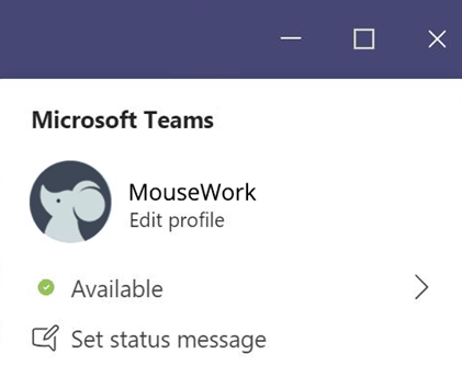 Teams status met MouseWork